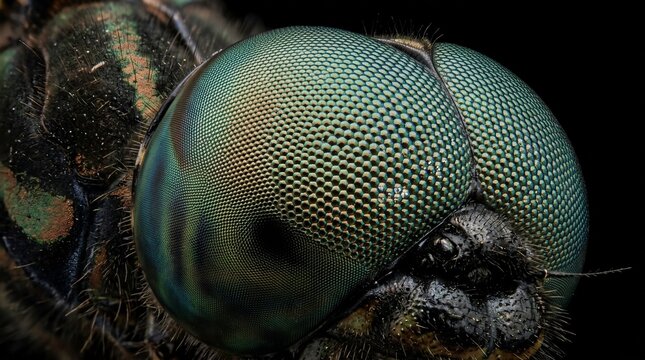 Extreme Macro Close Up of a Dragonfly Compound Eye.