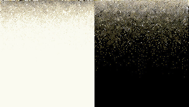 Golden particle rain pattern with contrasting white and black backgrounds digital texture abstract background bright
