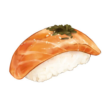 Salmon Nigiri Sushi Illustration 