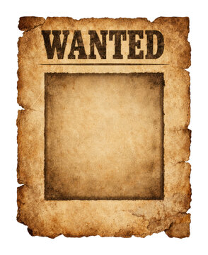 PNG Vintage wanted poster with aged paper texture.