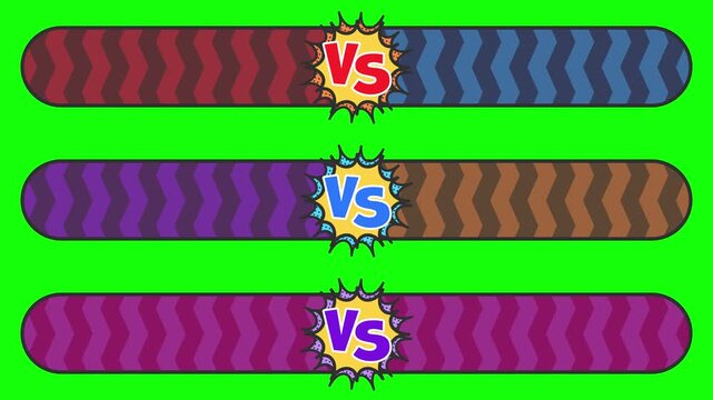 派手な柄のVSテロップベース(カラフル)／Colorful VS Lower Third with Bold Pattern