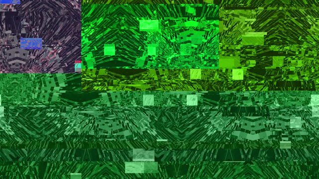 Colorful, blocky glitch noise that shifts erratically and violently