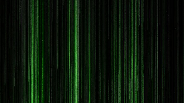 Elegant green code streams flow in perfectly aligned vertical rows. Minimalist digital art with a modern matrix-inspired aesthetic and refined matte black background.