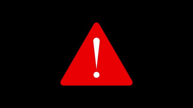 Red warning triangle with exclamation mark sign for safety and hazard alerts caution danger.
