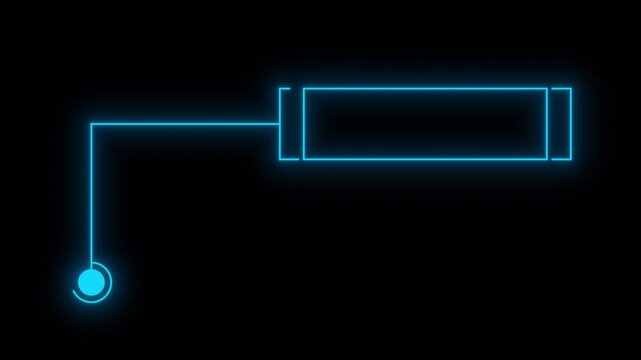 Glowing neon callout box on a black background, perfect for technology labels, interface layouts, information points and digital displays
