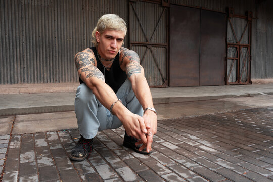 Dynamic Urban Portrait With Tattoos