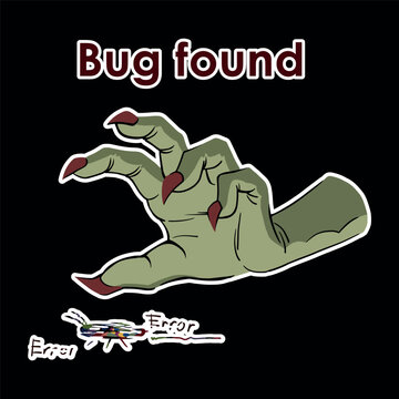 Bug Found Dragon Sticker | Funny Designer Debugging Cartoon Meme