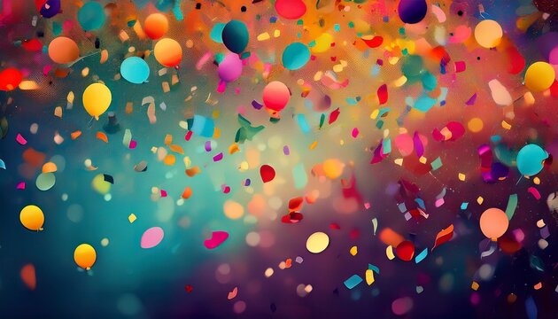 colorful birthday and carnival party confetti background generative ai