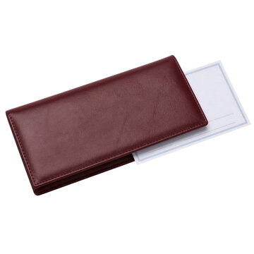 Elegant Brown Checkbook Holder with Blank Pages