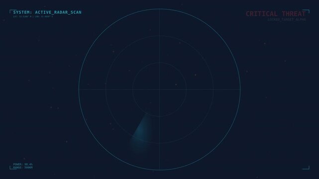 Dynamic motion of a futuristic digital interface with glowing circular elements in a high-tech environment.