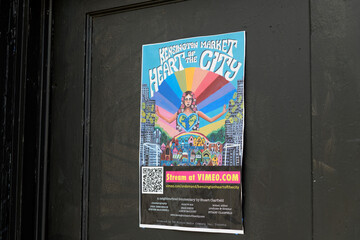 Obraz premium street poster in Kensington Market, Toronto (“Kensington Market: Heart of the City” on Vimeo, a feature documentary (2024) directed by Stuart Clarfield)