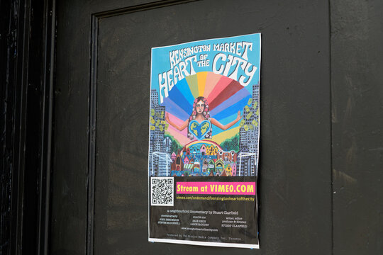 street poster in Kensington Market, Toronto (&ldquo;Kensington Market: Heart of the City&rdquo; on Vimeo, a feature documentary (2024) directed by Stuart Clarfield)