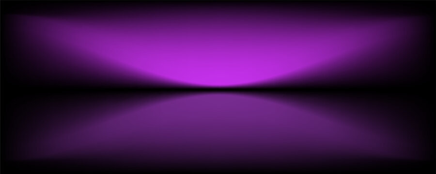 Abstract gradient podium background. Violet, purple and lilac empty 3d studio backdrop. Clean scene for product presentation mockup template. Vector illustration.