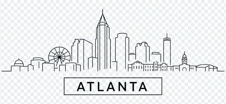 Atlanta city skyline vector illustration