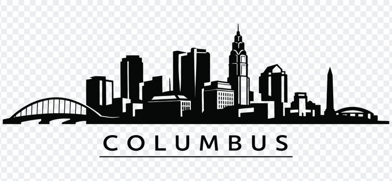 Columbus ohio city skyline silhouette vector illustration