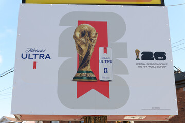Obraz premium advertising for Michelob Ultra official beer sponsor of The FIFA World Cup 26, Toronto