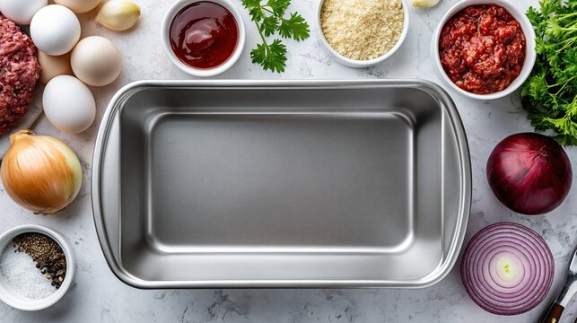 Fresh Ingredients for Homemade Meatloaf Preparation