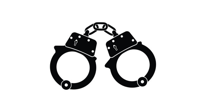 Handcuffs In Black Silhouette restraints arrest law