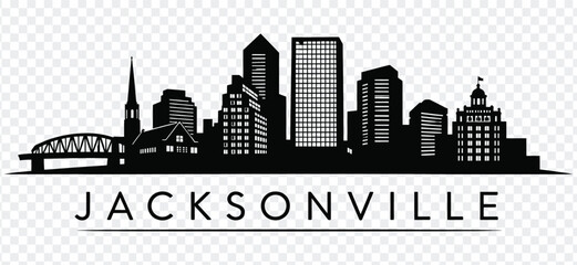 Obraz premium Jacksonville florida city skyline silhouette vector illustration