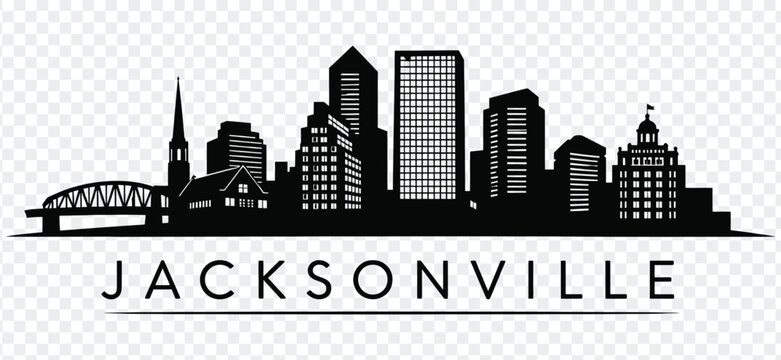 Jacksonville florida city skyline silhouette vector illustration