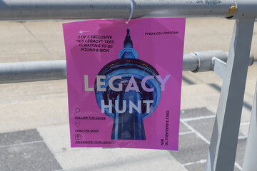 Fototapeta premium Legacy Hunt poster on St Clair Av W, Toronto