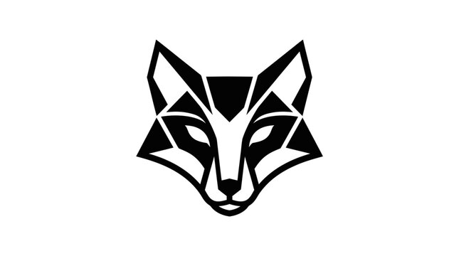 Geometric fox face mask logo icon