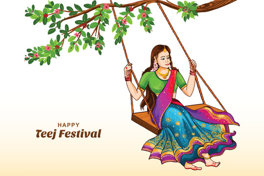 Happy hariyali teej indian festival card background