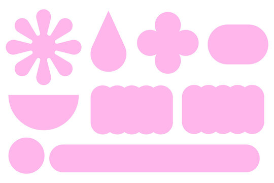 Pink abstract shapes PNG with transparent background. Minimal geometric graphic elements for feminine branding, social media, Canva templates, presentations, banners, keynotes, packaging, web design