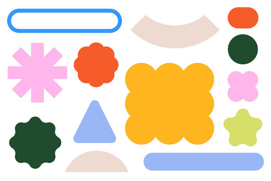 Abstract geometric shapes PNG with transparent background. Modern colorful design elements for branding, social media, Canva templates, web design, stickers, packaging, presentations, graphic design