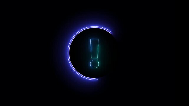Glowing neon  color information sign icon animation info help desk idea desk support desk sign symbol on black background.