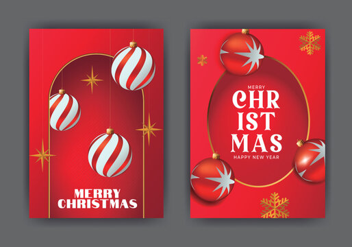 Christmas and new year holiday greeting card design