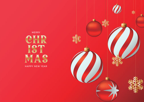 Christmas and new year greeting card design