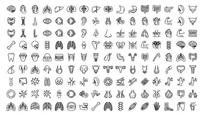 Fototapeta premium Human Anatomy Line Icons Collection Editable Stroke Vector EPS