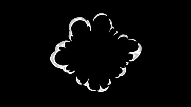 Cartoon liquid flash fx, sparkle explosion with hand drawn smoke blast and water liquid drop, 2d animation in 4k alpha channel transparent background for games, movies, anime and action comic style