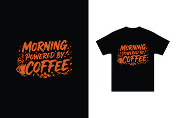 Fototapeta premium coffee t-shirt design with orange text on black
