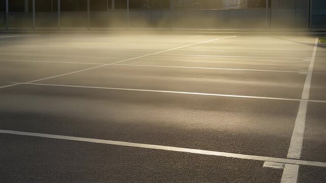 Scorching sun beats down on empty tennis court with cracked dry ground and heat haze, illustrating extreme heat and drought effects on outdoor sports facilities during a heatwave.
