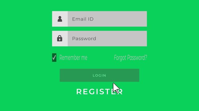 User login interface animation for website application and software dashboard videos, Secure Sign In Motion Graphic, Account Login Screen Animation