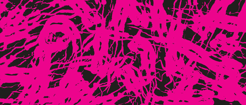 Vibrant Pink Abstract Grunge Brush Strokes And Scribble Texture On Dark Background For Modern Creative Design