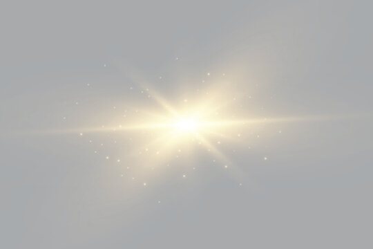 Abstract sunlight glow with lens flare and light burst effect