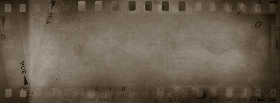 Film negatives brown background