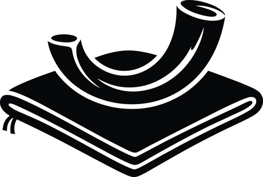 Shofar horn and torah scroll book vector illustration for jewish religious ceremonies.