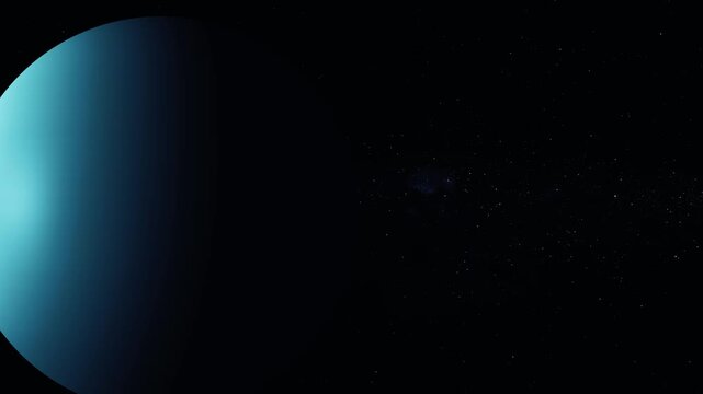 Realistic Uranus Ice Giant Floating Through Deep Cosmos with Galaxy Environment
