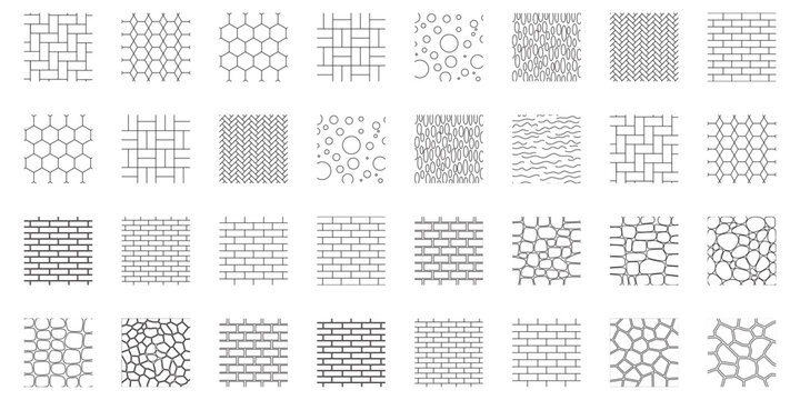 Landscape Architecture CAD Hatch Pattern Bundle with Stone, Grass, Tile and Abstract Texture Elements