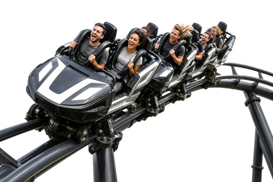 Exciting Roller Coaster Ride at Amusement Park