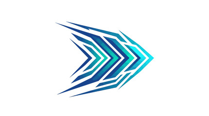 Blue and teal geometric racing speed arrow vinyl decal. © Abalbil