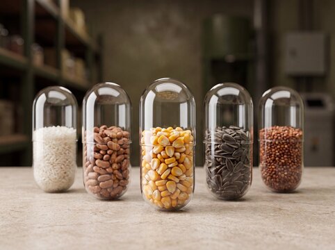 various kinds of beans in a box
