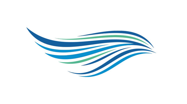 Blue teal layered wave flow decal.