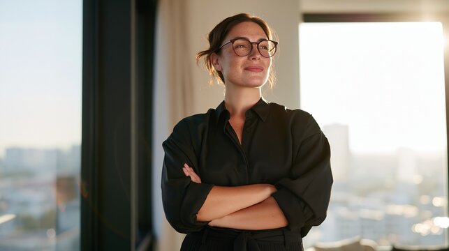 Young Female Entrepreneur in Office, Posing for Corporate Portrait