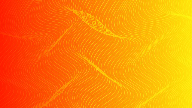 Abstract red and yellow gradient wavy lines background
