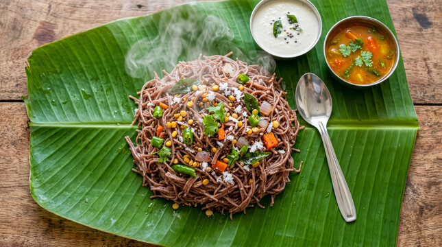 Ragi semiya puttu, finger millet semiya, ragi vermicelli, ragi vermicelli puttu, ragi semiya recipes, ragi semiya dishes, healthy breakfast, millet breakfast, millet recipes, diabetic food, cuisines.
